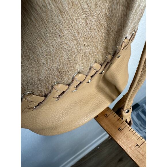 Saudara Carly Cowhide & Leather Silver Embellishment Bucket Bag - Picture 15 of 16